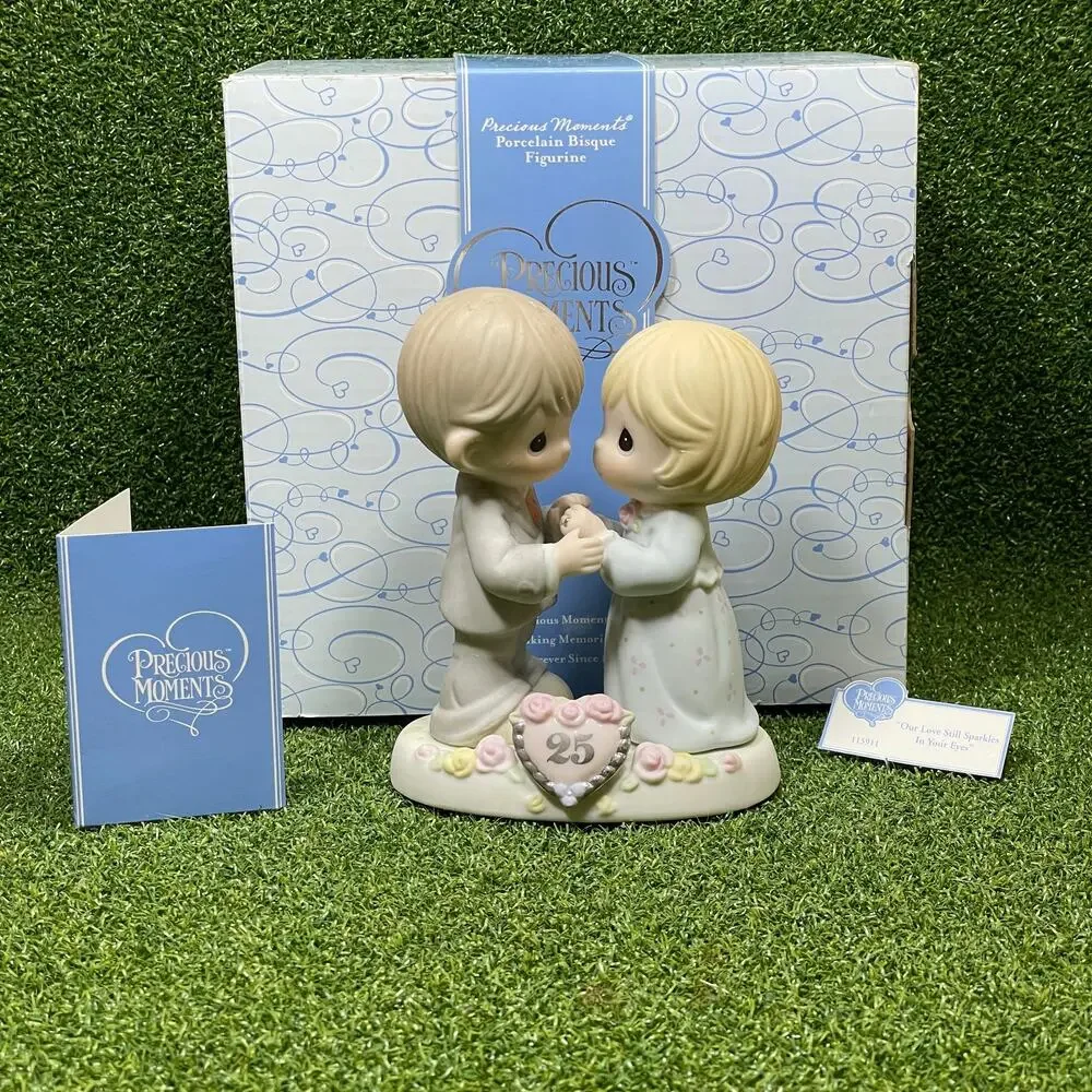 Precious Moments Our Love Still Sparkles In Your Eyes Bisque Porcelain Figurine